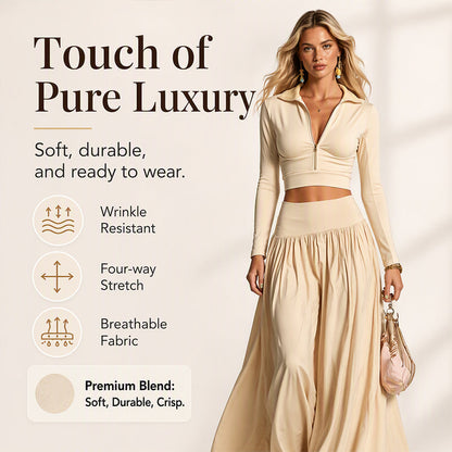 🌸Hot Sale 50% OFF💖Women's Crop Top & Maxi Skirt Set