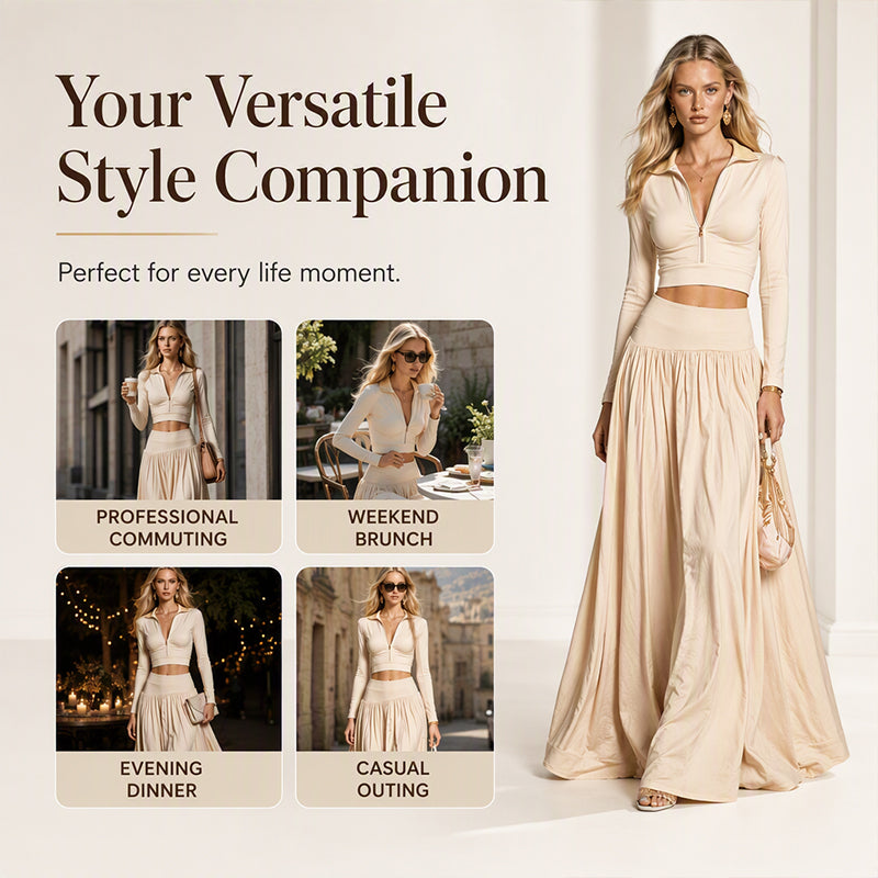 🌸Hot Sale 50% OFF💖Women's Crop Top & Maxi Skirt Set