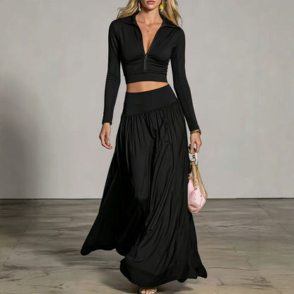 🌸Hot Sale 50% OFF💖Women's Crop Top & Maxi Skirt Set