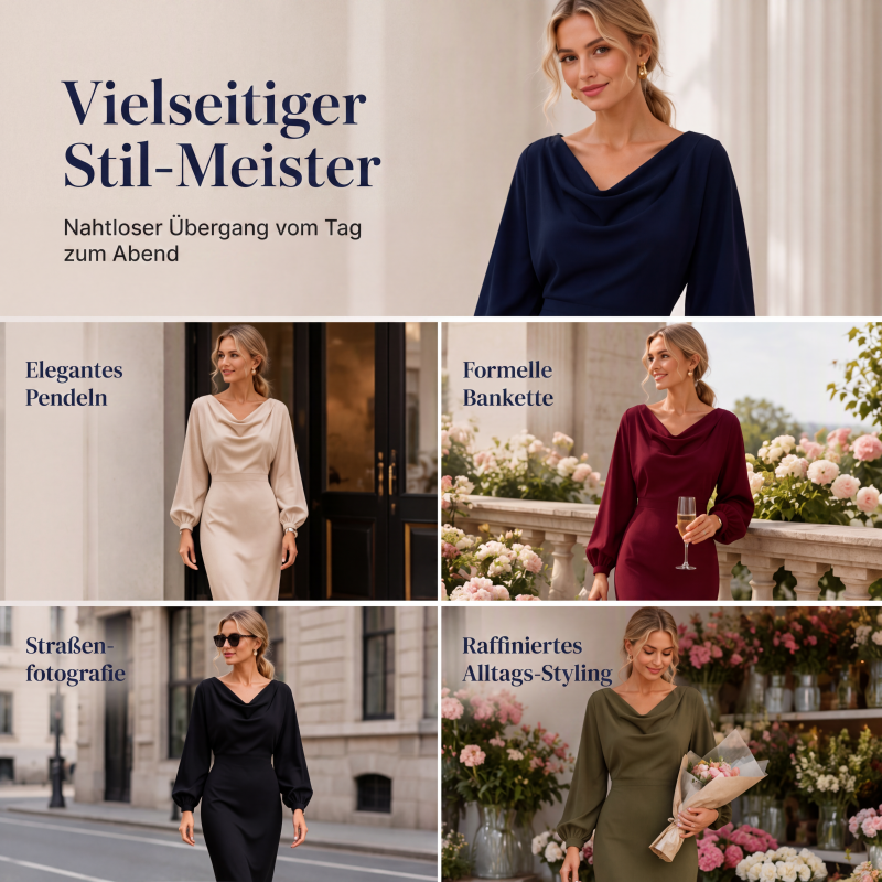 💃New Collection – 50% OFF🔥🛍️Elegant women's dress with a cowl neck