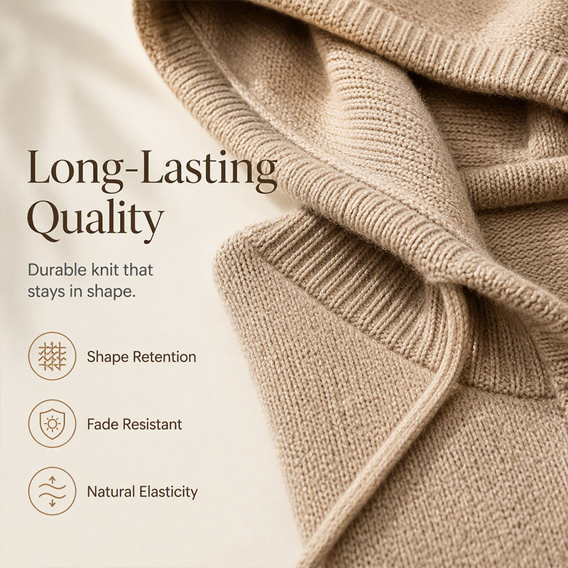 Women's Hooded Drawstring Knit Pullover