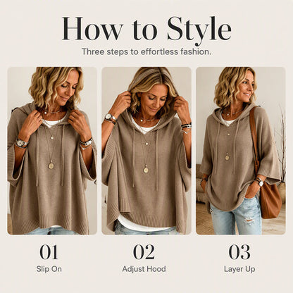 Women's Hooded Drawstring Knit Pullover
