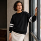 🔥HOT SALE👗Women's Oversized Crewneck Striped Pullover
