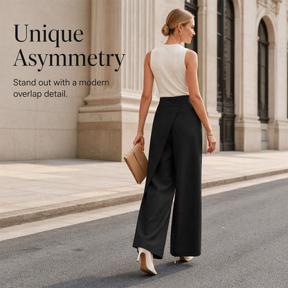 🌸Hot Sale 50% OFF💖Women's High Waisted Asymmetric Wrap Suit Pants
