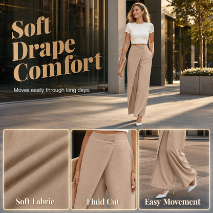 🌸Hot Sale 50% OFF💖Women's High Waisted Asymmetric Wrap Suit Pants
