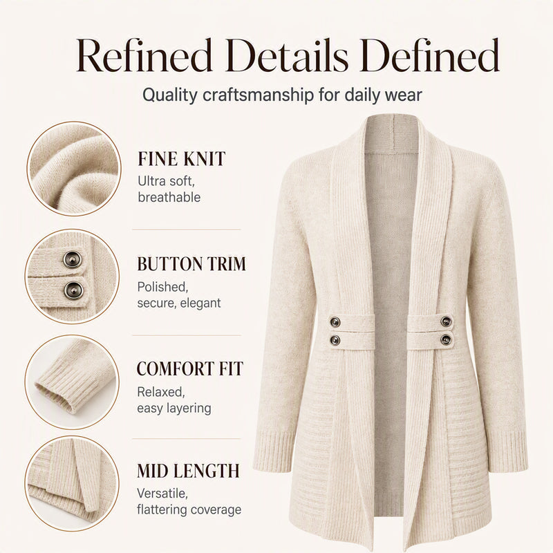 ✨Women's Casual Double-Breasted Knit Cardigan – Elegant Casual Layer For Cosy Everyday Style 🤍