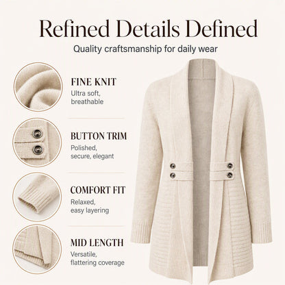 ✨Women's Casual Double-Breasted Knit Cardigan – Elegant Casual Layer For Cosy Everyday Style 🤍