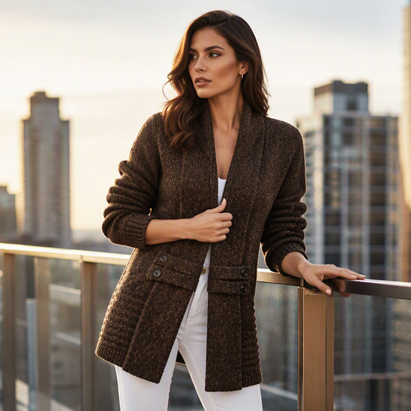 ✨Women's Casual Double-Breasted Knit Cardigan – Elegant Casual Layer For Cosy Everyday Style 🤍