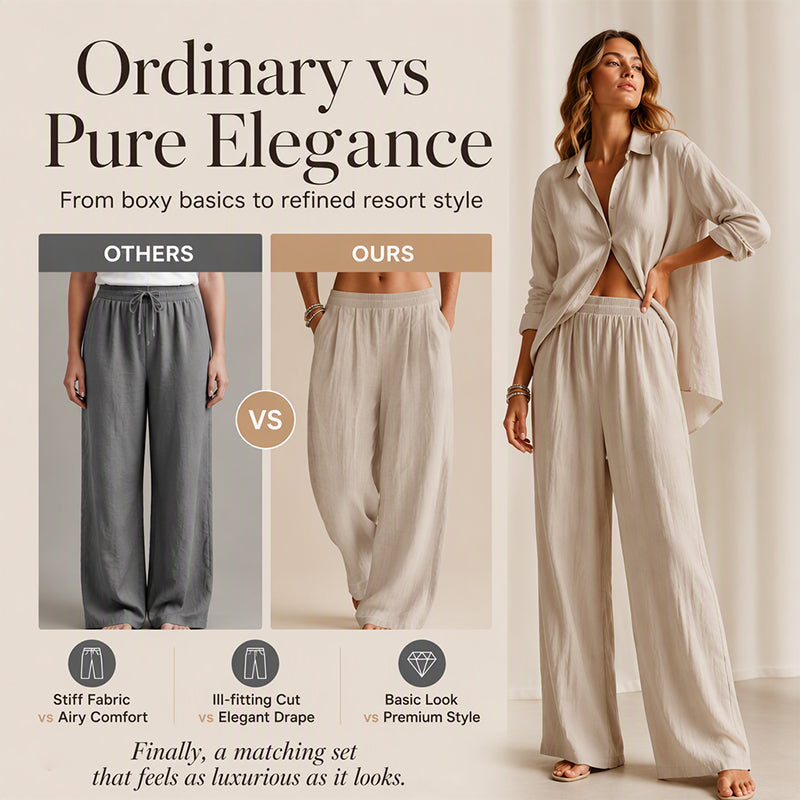 👖 Women's Elastic Waist Wide-Leg Pants – Flattering Relaxed Fit For Everyday Comfort & Style 🤍