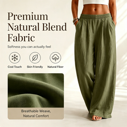 👖 Women's Elastic Waist Wide-Leg Pants – Flattering Relaxed Fit For Everyday Comfort & Style 🤍