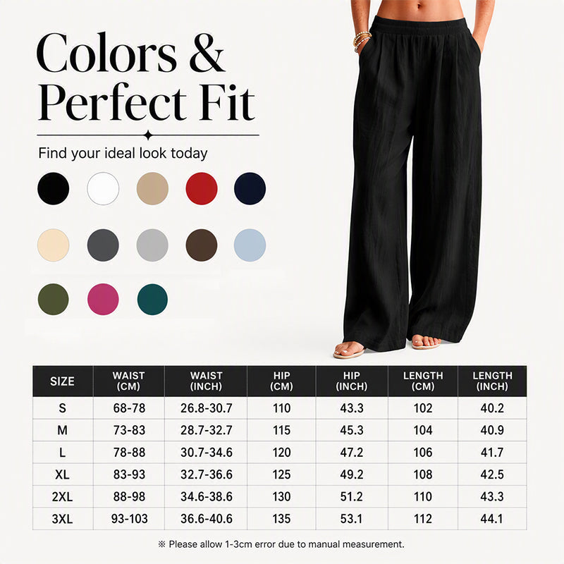 👖 Women's Elastic Waist Wide-Leg Pants – Flattering Relaxed Fit For Everyday Comfort & Style 🤍