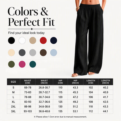 👖 Women's Elastic Waist Wide-Leg Pants – Flattering Relaxed Fit For Everyday Comfort & Style 🤍