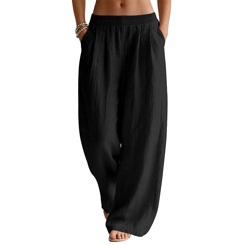 👖 Women's Elastic Waist Wide-Leg Pants – Flattering Relaxed Fit For Everyday Comfort & Style 🤍