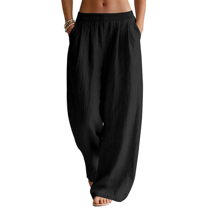 👖 Women's Elastic Waist Wide-Leg Pants – Flattering Relaxed Fit For Everyday Comfort & Style 🤍