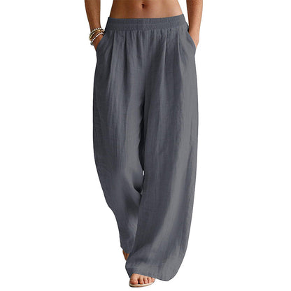 👖 Women's Elastic Waist Wide-Leg Pants – Flattering Relaxed Fit For Everyday Comfort & Style 🤍