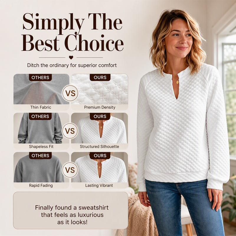 🌸50% OFF💖Women's Textured V-Neck Long Sleeve Top