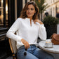 🌸50% OFF💖Women's Textured V-Neck Long Sleeve Top