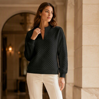🌸50% OFF💖Women's Textured V-Neck Long Sleeve Top