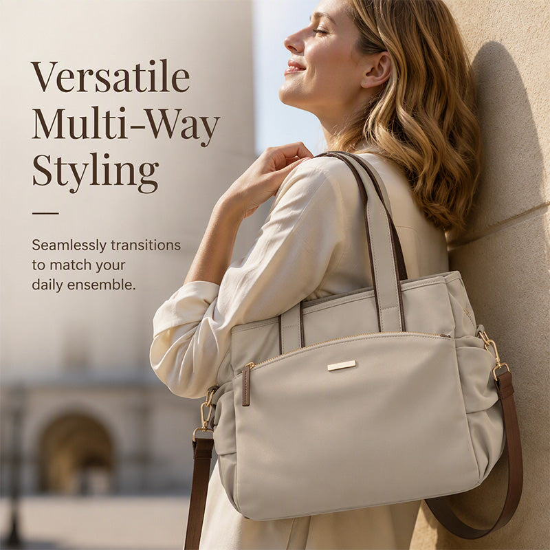 📢📢50% OFF !! ⏰Casual Canvas Tote Bag with Pleated Side Pockets for Women