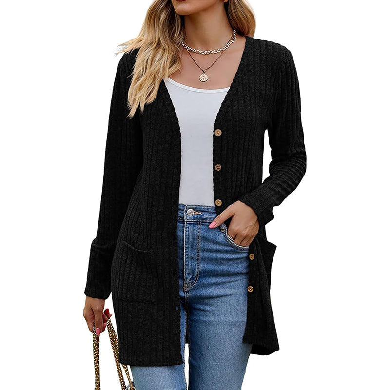🌸 2026 Fall New Arrival ✨Mid-Length Knit Cardigan With Pockets