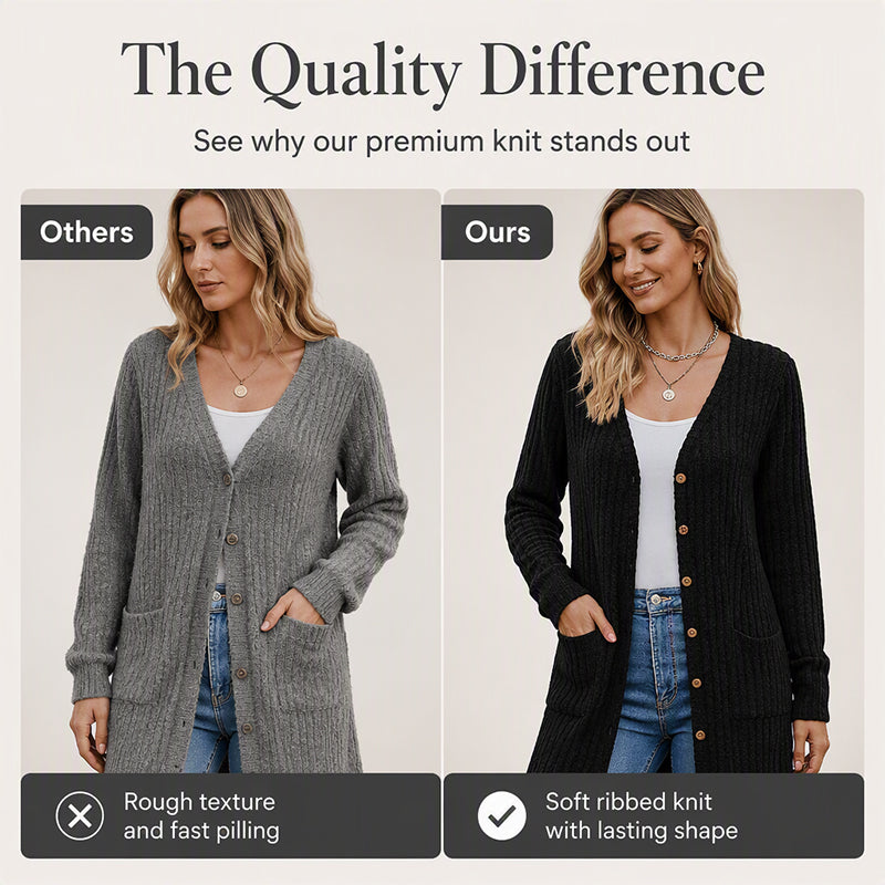 🌸 2026 Fall New Arrival ✨Mid-Length Knit Cardigan With Pockets