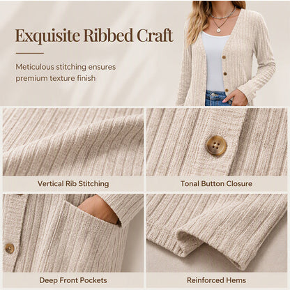 🌸 2026 Fall New Arrival ✨Mid-Length Knit Cardigan With Pockets