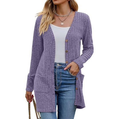 🌸 2026 Fall New Arrival ✨Mid-Length Knit Cardigan With Pockets
