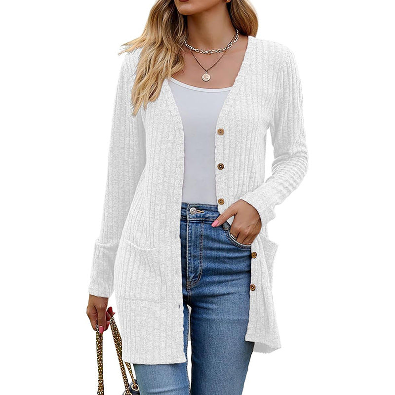 🌸 2026 Fall New Arrival ✨Mid-Length Knit Cardigan With Pockets