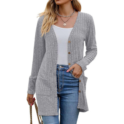 🌸 2026 Fall New Arrival ✨Mid-Length Knit Cardigan With Pockets