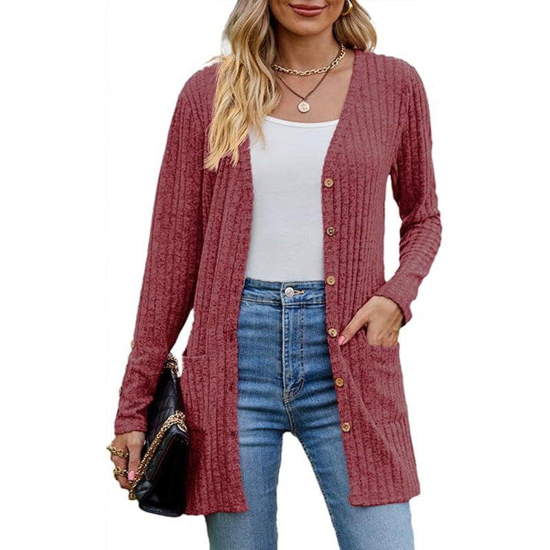 🌸 2026 Fall New Arrival ✨Mid-Length Knit Cardigan With Pockets