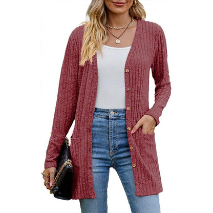 🌸 2026 Fall New Arrival ✨Mid-Length Knit Cardigan With Pockets