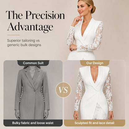🌸Hot Sale 50% OFF💖Women's Elegant V-Neck Lace Sleeve Bodycon Dress
