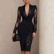 🌸Hot Sale 50% OFF💖Women's Elegant V-Neck Lace Sleeve Bodycon Dress