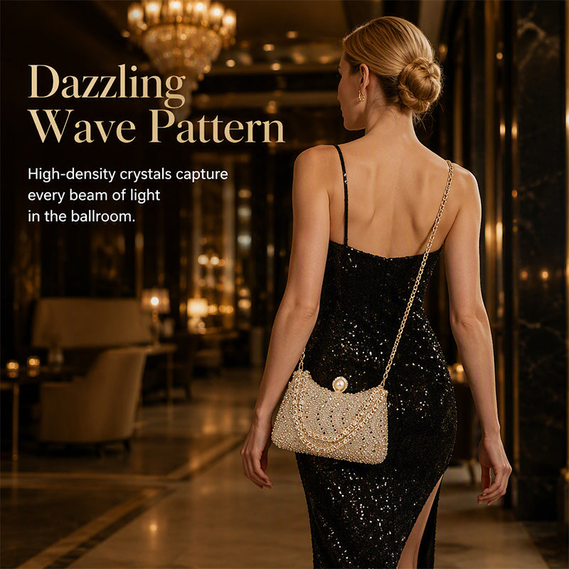 👛🤍 2026 Sale — Over 31,500 Sold! 💍Elegant Pearl Clasp Evening Clutch Bag – Rhinestone & 3-in-1 Luxury