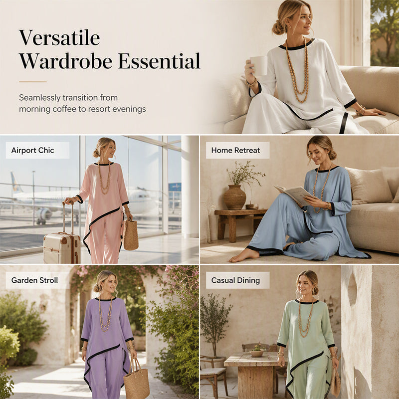 🔥New Arrivals & Special Offers-Women's Casual Tunic and Wide Leg Pants Set