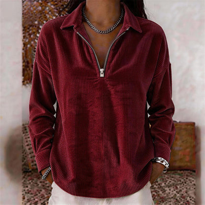 🌸Hot Sale 50% OFF💖 Relaxed Texture Zip Top