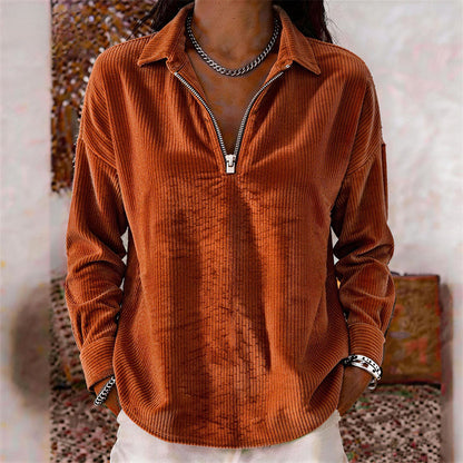 🌸Hot Sale 50% OFF💖 Relaxed Texture Zip Top