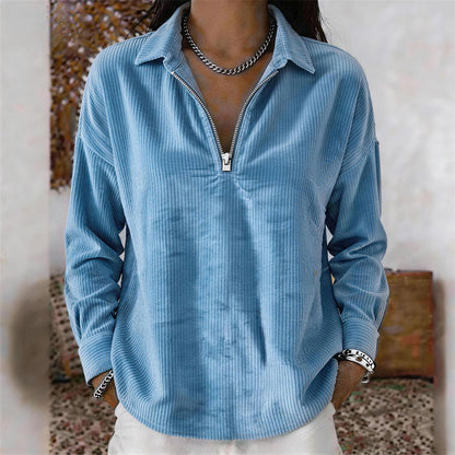 🌸Hot Sale 50% OFF💖 Relaxed Texture Zip Top