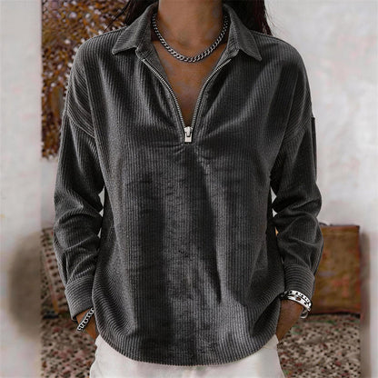 🌸Hot Sale 50% OFF💖 Relaxed Texture Zip Top