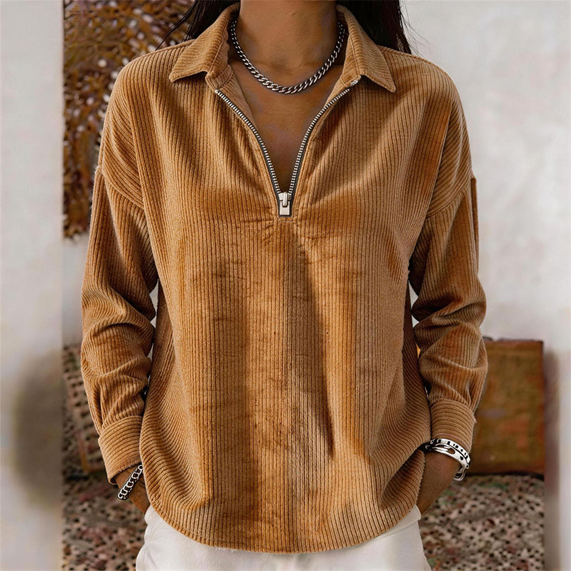 🌸Hot Sale 50% OFF💖 Relaxed Texture Zip Top