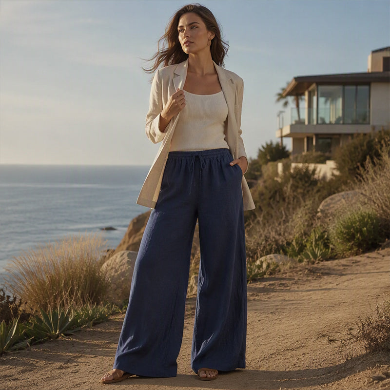 👖Women's Casual Drawstring Wide-Leg Pants