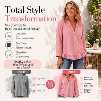 50% OFF👗💖Women's Ruffled V-Neck Blouse