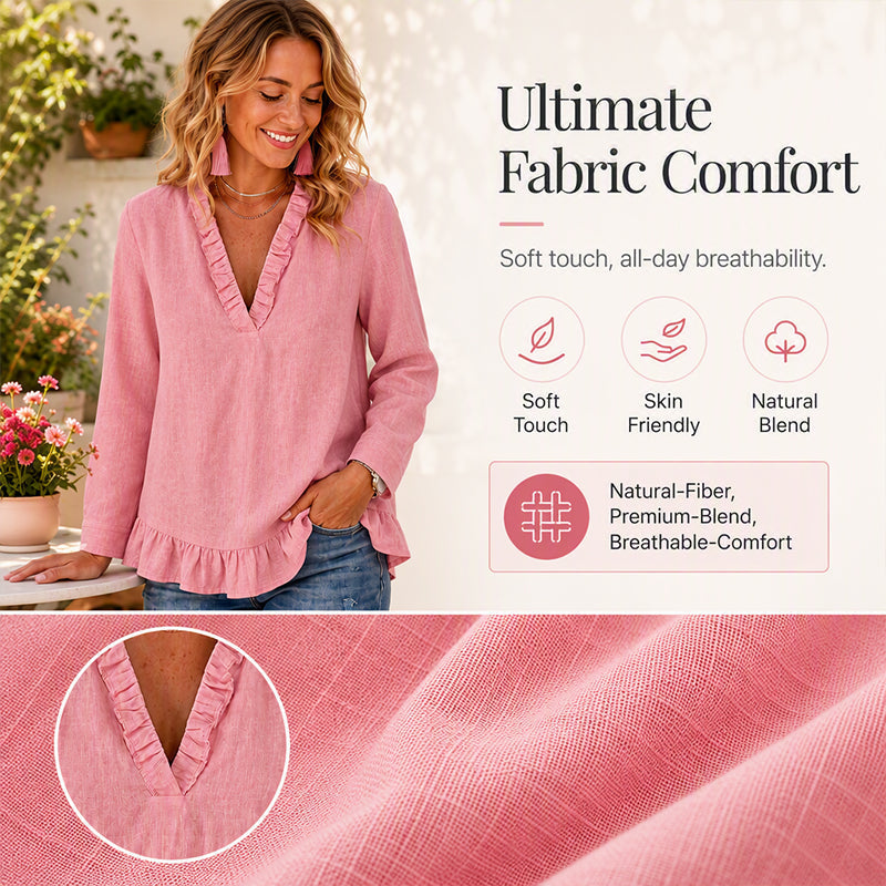 50% OFF👗💖Women's Ruffled V-Neck Blouse