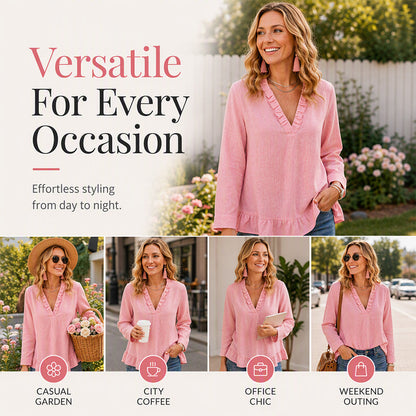 50% OFF👗💖Women's Ruffled V-Neck Blouse