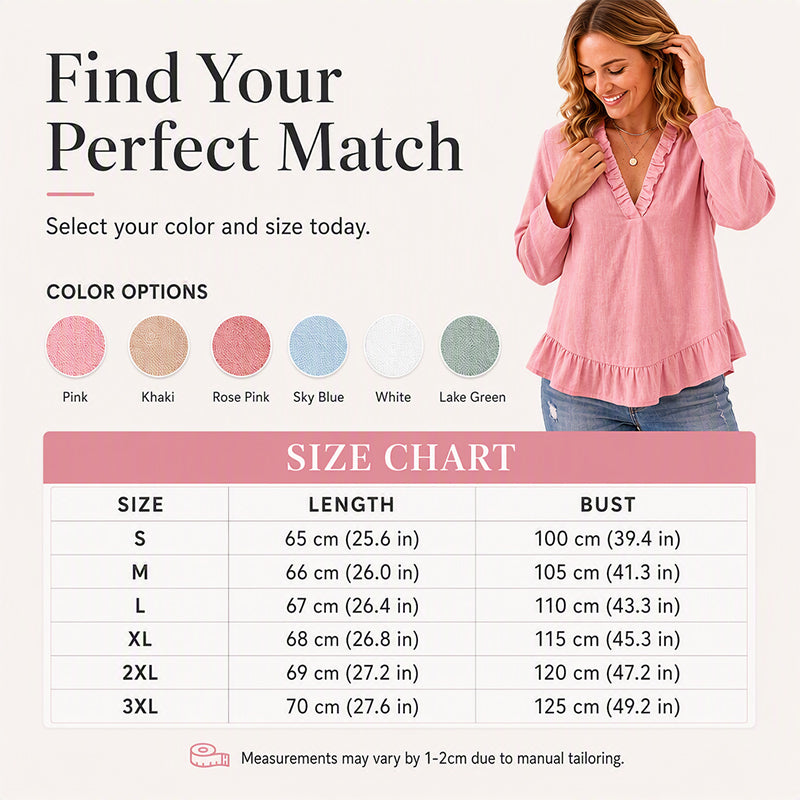 50% OFF👗💖Women's Ruffled V-Neck Blouse