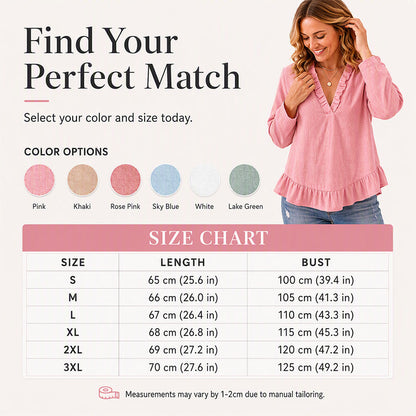 50% OFF👗💖Women's Ruffled V-Neck Blouse