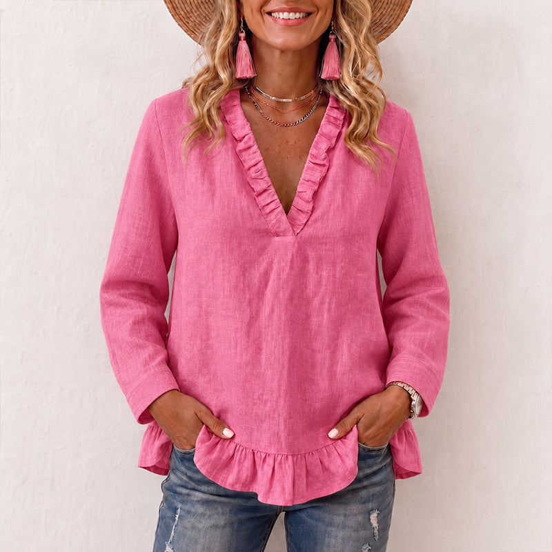 50% OFF👗💖Women's Ruffled V-Neck Blouse