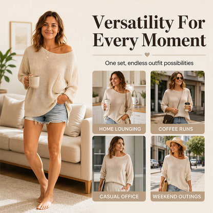 🌸Hot Sale 50% OFF💖Women's Casual Cozy Crewneck Knit Top