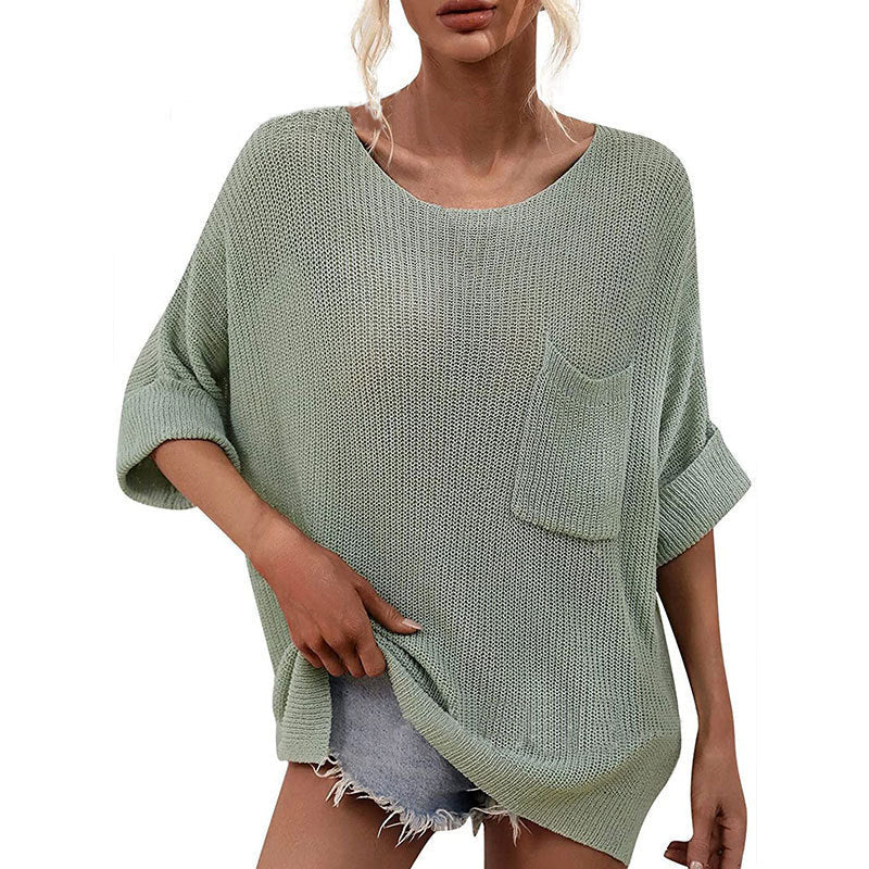 🌸Hot Sale 50% OFF💖Women's Casual Cozy Crewneck Knit Top