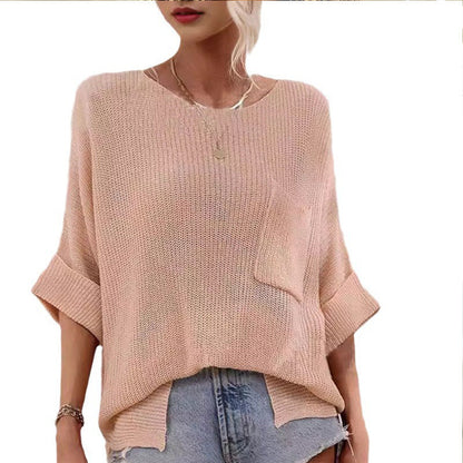 🌸Hot Sale 50% OFF💖Women's Casual Cozy Crewneck Knit Top